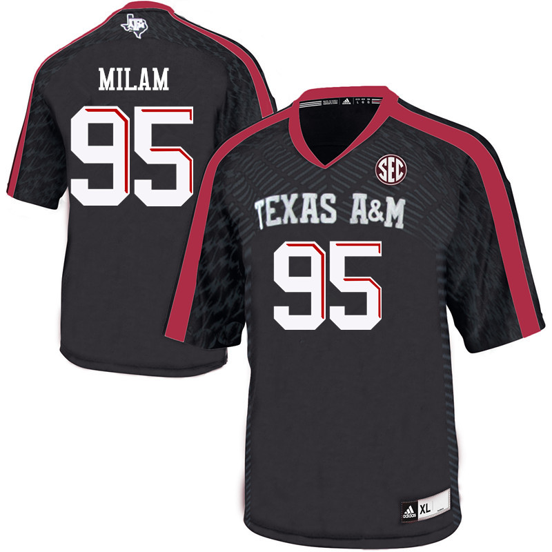 Men #95 Danny Milam Texas A&M Aggies College Football Jerseys Sale-Black - Click Image to Close